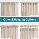 BGment Short Linen Curtains for Kitchen Cafe Window 36 Inch Long, Beige Half Window Drapes Semi Sheer Light Filtering with Rod Pocket Back Tab for Bathroom, 2 Panels, 34 x 36 Inch