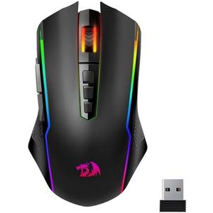 Redragon Wireless Gaming Mouse, Tri-Mode 2.4G/USB-C/Bluetooth Mouse Gaming, 12000 DPI, RGB Backlit, Fully Programmable, Rechargeable Wireless Computer Mouse for Laptop PC Mac, Black