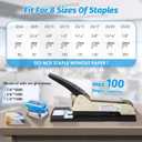 Long Reach Stapler, Heavy Duty Long Arm Stapler, 200 Sheets Capacity, 4000 Staples Gift, 9.84 Adjustable Stapling Depth Suitable for Booklets & Office Document, Fixable Paper Guide