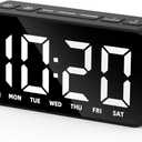 Plug in Digital Alarm Clocks with Rechargeable Backup Battery for Bedrooms Living Room Study Loud Bedside Desk Clock with Memory Function Dual Alarm 3 Modes Weekends Weekdays Every Day for Kids Adults