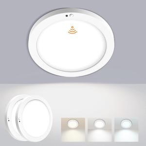 Motion Sensor Ceiling Light, 5CCT Selectable 24W 1500LM, 12 Inch LED Flush Mount Light Fixture Hard Wired, Motion Activated Lights Indoor for Hallway, Stairs, Laundry, Non-Dimmable - 2PK