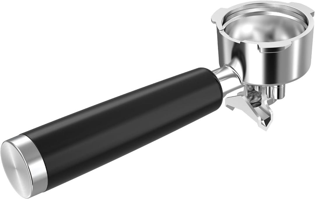 MAttinata 51mm Aluminum Metal Portafilter with Shape Double Spouts, Espresso Machine Handle Replacement Parts, 3 Ears Cafe Bracket Holder for Single & Double Filter Baskets