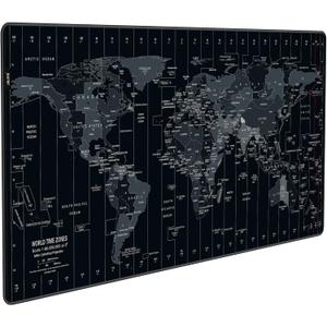 JIALONG Large Gaming Mouse Pad Extended Desk Mat XXL Mousepad with Non-Slip Keyboard Pad for Office Laptop, Computer and PC - 35.4 x 15.7 inches World Map