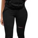 Nimsruc Two Piece Outfits for Women Short Sleeve Sweatsuit Casual Tracksuit (XX-Large, 6388 Black)