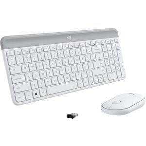 Logitech MK470 Slim Wireless Keyboard and Mouse Combo - Modern Compact Layout, Ultra Quiet, 2.4 GHz USB Receiver, Plug n' Play Connectivity, Compatible with Windows - Off White