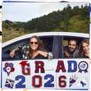 Landhoow 30 Pcs Graduation Car Magnets 2026 Senior Graduation Car Decoration Bumper Sticker Congrats Grad Magnet Magnetic Refrigerator Decal for Grad Parade Party Supplies(Red, Blue)