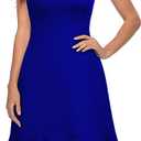 WOOSEA Womens Cocktail Prom Dress Sleeveless Halter Neck Evening Party Short Homecoming Dresses (Blue, L)