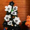 24 Set Halloween Decoration 6-12 Inch Large Poppy Flowers with Horror Props Artificial Crepe Paper Flowers Scary Props for Halloween Indoor Outdoor Wall Table Parties Backdrop Decor(White)