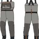 Seamless Chest Wader-Durable,Waterproof,Breathable Stocking Foot Fishing Waders for Men Women (Gray, XXL)