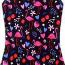 Girls One Piece Swimsuits Summer UPF 50+ Quick Dry Beach Bathing Suit Cross Shoulder Strap Swimwear, 4-5T