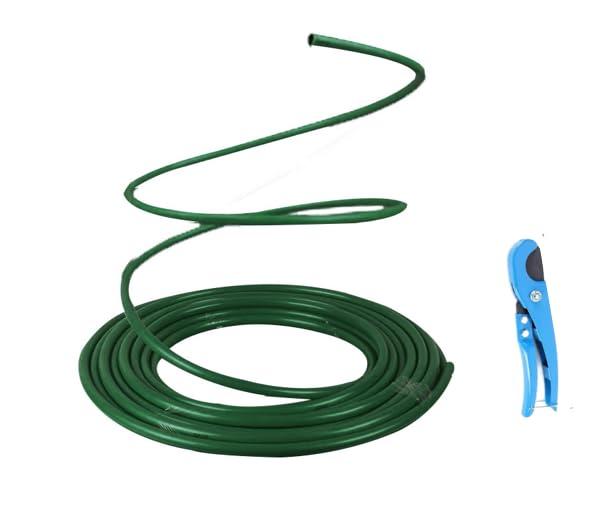 16ft Long 20mm Diameter Flexible Pipe PVC Tubing - Bendable Pipe Stem for Artificial Flowers Stem, Balloon Arches, Floral Wedding Decor, DIY Crafts, Cosplay Props (Green(16ft+1PCS Tubing Scissor))