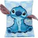 Jay Franco Disney Lilo and Stitch 3D Snuggle Pillow - Super Soft Blue Plush Pillow - Measures 15 Inches