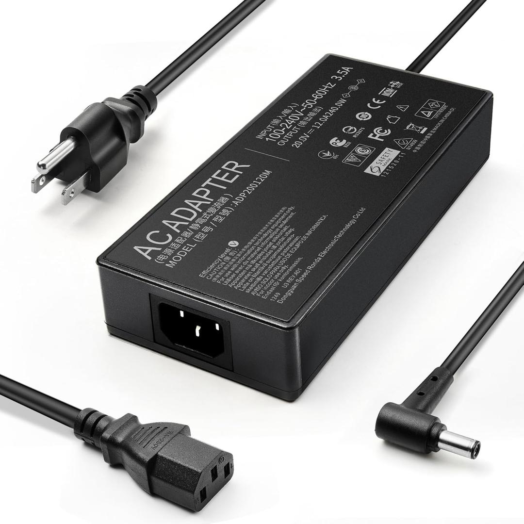HNHTKJ 240W AC Adapter Power Supply Fit for Asus Rog Zephyrus M16 GU603HM G14 GA401Q G15 GA502D S15 GX502 S17 GX701 Gaming Laptop Charger ADP-240EB B A20-240P1A