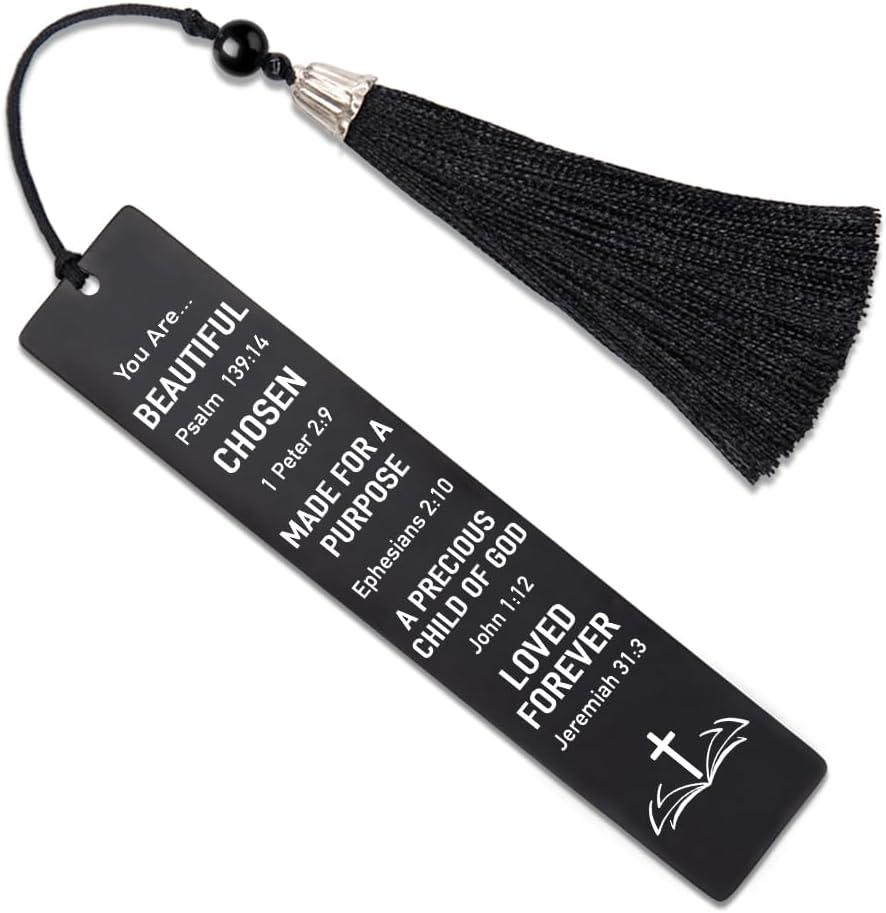 Hafhue You Are Beautiful Psalm 139:14 Metal Bookmark with Tassels, Bible Verse Bookmark for Bookish Bookworm, Inspirational Gifts for Book Lover Reader, Religious Christian Gifts for Christians Sister