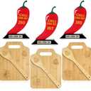 Acellegic 3 Set Chili Cook Off Trophies Prizes 3 Wooden Cutting Boards with Handle 3 Wooden Spoon 3 Chili Cook Off Trophies Awards 1st 2nd 3rd Place Competition Gifts for Men Women Festivals Prizes