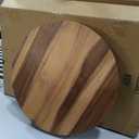 20 Inch Extra Large Round Serving Tray HeavyDuty Acacia Wood Tray for Oversized Ottoman Coffee Table and Counter Giant Decorative Organizational Tray Extensive Kitchen Serveware