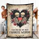 GEEMBI Anniversary Couples Gifts for Women Men - Fleece Throw Blanket for Couch Bed 50x60 in - Wedding Anniversary Birthday Gifts for Boyfriend Girlfriend Her Him Wife Husband, Gothic Blanket (Vintage Gothic - Favorite Weirdo)