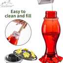 Jealoeur Hummingbird Feeder for Outdoors Hanging, 18 OZ Humming Birds Feeders with 6 Bee Guard Feeding Ports & Built-in Ant Moat, Easy to Clean, Durable Outdoor Garden Decor (Red 1 Pack-C)