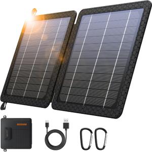 GOODaaa 10W Portable Solar Charger with Dual USB Outputs Super Handy Foldable Size 24% High Conversion Efficiency Solar Panels, Waterproof & Dustproof & Shockproof, Wide Compatibility