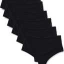 Amazon Essentials Women's Microfiber High Waisted Thong, Pack of 6 (Medium, Black)