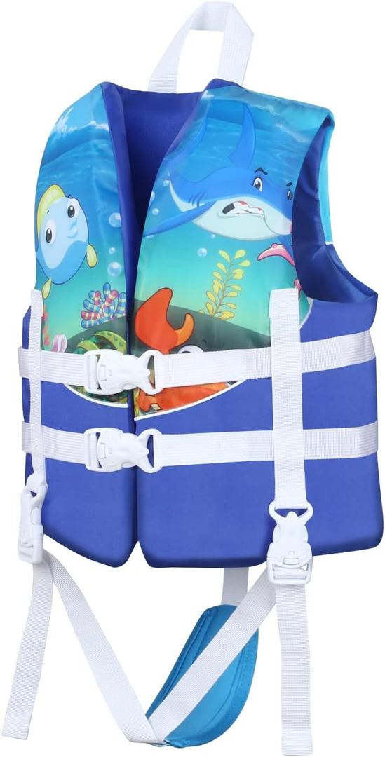 Toddler Swim Vest, Kids Pool Float Jackets Baby Swim Float for Kids 20-70 lbs, Floaties Vest Swimming Aid for 1-7 Years Old Boys Girls (Small, Blue)