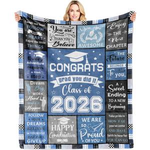2026 Graduation Gifts for Him/Her Blanket 60"x50", Class of 2026 High School College Masters Degree Graduation Gifts for Him Men, 2026 Graduate Decorations