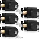 Haidms Entry Door Knob with Lock and Key Zinc Alloy Matte Black Front Door Lockset for Exterior or Interior Use, Heavy-Duty Secure Keyed Entry Door Knobs (5 Pack)