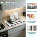 Dish Drying Mat Stone Bath Mat Diatomaceous Earth Stone Drying Mat For Kitchen Counter Sink Bath Mat Quick Dry Non Slip Foldable Dish Drying Rack Mat Large(24"16" White)