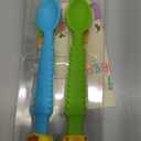 3-in-1 Silicone Baby Spoon Self Feeding 6+ Months - Pediatric OT Designed Teether Spoon, BPA Free Toddler Utensils, Mess-Free, Fun for Baby Led Weaning Supplies, Duck & Tiger