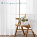Chyhomenyc White Semi Sheer Curtains 84 Inches Long 2 Panels Set, Light Filtering Faux Linen Slub Textured Burlap Curtain for Bedroom, Elegant Rod Pocket Window Curtains Drapes, Each 42Wx84L
