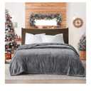 SUNVIVI Heated Blanket King Size, Heating Electric Throw Blanket Dual Control, 10 Heat Settings, 12 Hours Auto Off, Machine Washable, ETL Certified, Overheating Protection, Grey