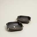 OLETHA Small Jewelry Tray Set of 2 - Aesthetic Travel Trinket Dish Ring Earring Holder - Charcoal