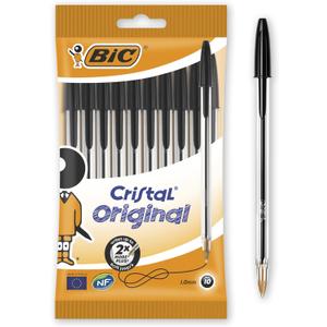 3 x Bic 830864 BiC Cristal Original 1.0 mm Ball Pen Pack of 10, Black