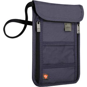 Lewis N. Clark RFID Blocking Stash Neck Wallet, Travel Pouch + Passport Holder for Women & Men, Navy, One Size
