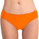 Vogueric Women's Bathing Suit Bottoms Full Coverage Ruched Bikini Tankini Bottom Swimsuit Brief M