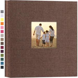 potricher Linen Hardcover Photo Album 4x6 600 Photos Large Capacity for Family Wedding Anniversary Baby Vacation (Brown, 600 Pockets)