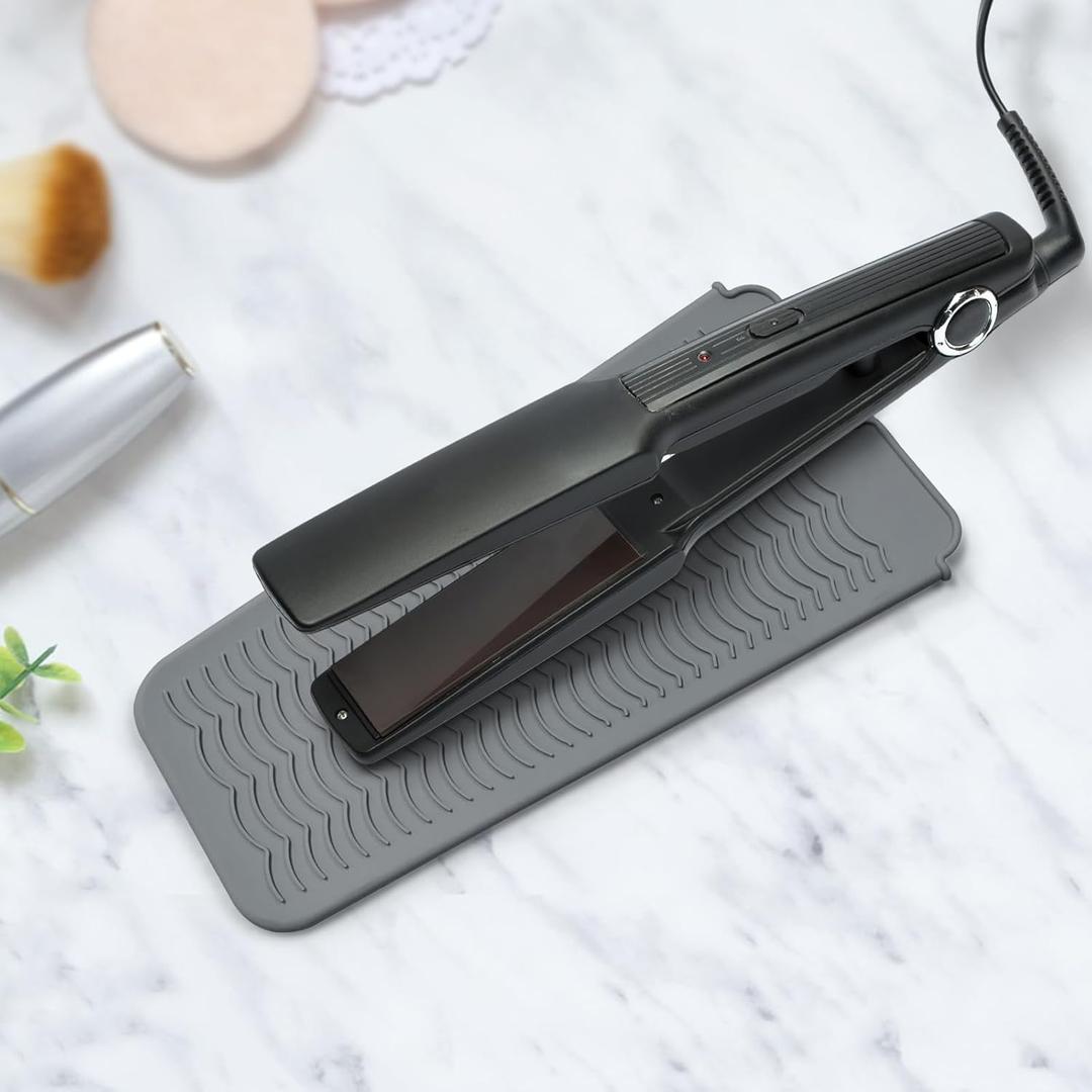 Generic Silicone Mat Pouch for Flat Iron, Curling Iron, Hot Hair Tools (Grey)