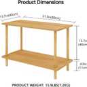 Funecy 2-Tier End Table, Sofa Side Table with Storage, Narrow Side Table, Bedside Table for Bedroomfor Living Room and Small Space (Natural), 31.5"L x 15.8"W x 21"H