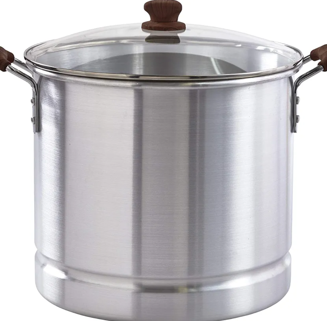 IMUSA USA MEXICANA-332 Steamer without Glass Lid & Wood-Like Handles, 32-Quart, Woodlook