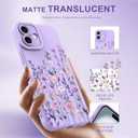 Fsoole Designed for iPhone 16 Case, Cute Flower Floral Pattern Design, Slim Soft TPU Liquid Silicone Protective Cover for Women Girls - Purple