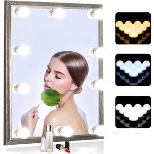 Vanity Mirror Lights, 10 Dimmable Bulbs DIY Hollywood Style LED Makeup Mirror Lights with USB Cable, Lighting Fixture Strip for Makeup Dressing Table Bathroom Dressing Room etc, White