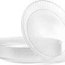 PLASTICPRO 30 Pack Crystal Like Clear Disposable 9 inch Plastic Plates Dinner Dishes Plates for Special Occasions Parties