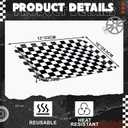Zubebe 3 Pcs 13 x 10 Inch Checkered Serving Tray Black and White Serving Pieces Race Car Trays Rectangle Checker Plate Plaid Dishes Food Platter for Birthday Party
