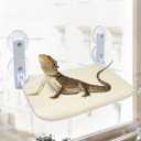 Large Foldable Bearded Dragon Hammock Soft Lizard Window Perch Bed with Powerful Suction Cup, Multicolored Reptile LoungerCozy Breathable Bearded Dragon Accessories for Lizard Gecko Chameleon