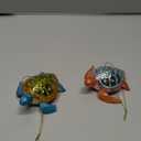 Set of 2 Hanging Sea Turtle Christmas Ornament, Hand Blown Resin Glass Sea Turtle Ornaments for Christmas Tree