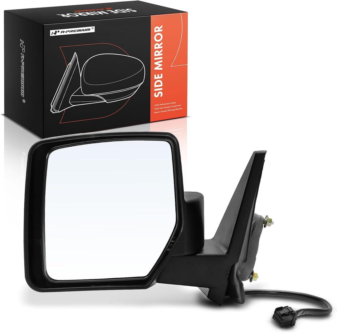 A-Premium Driver Side Power Door Mirror - Compatible with Jeep 2007-2017 Patriot - Non-Heated Manual Folding Black Outside Rear View Mirror
