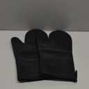 Hovico Silicone Oven Mitts, Heat Resistant 500F Kitchen Mitts 2PCS, 11.6" BPA-Free Soft Baking Gloves, Non-Slip Grip Oven Gloves with Soft Cotton Lining for Kitchen Cooking Baking BBQ - Black