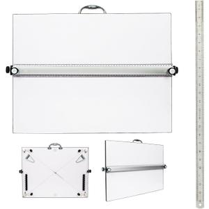 Portable Drafting Board, 18"X24" Professional Architecture Drafting Board, Tabletop Drawing Board with Ruler & Parallel Bar, Drafting Tools for Architects, Artists, Engineers, and Designers