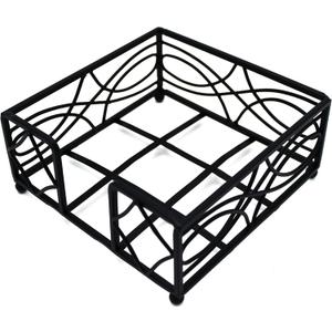 Boston International Wave Design Holder, Cocktail Napkin Caddy, Black