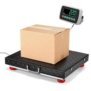 Bonvoisin Heavy Duty Floor Scale with 20.5 X 17.7 Large Stainless Steel Platform, 660LBs Industrial Bench Scale for Packages, Luggage, Suitcases, Boxes